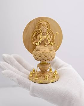 Amazon.co.jp: 極小仏 愛染明王 11.6cm（木製：ツゲ 金泥仕上